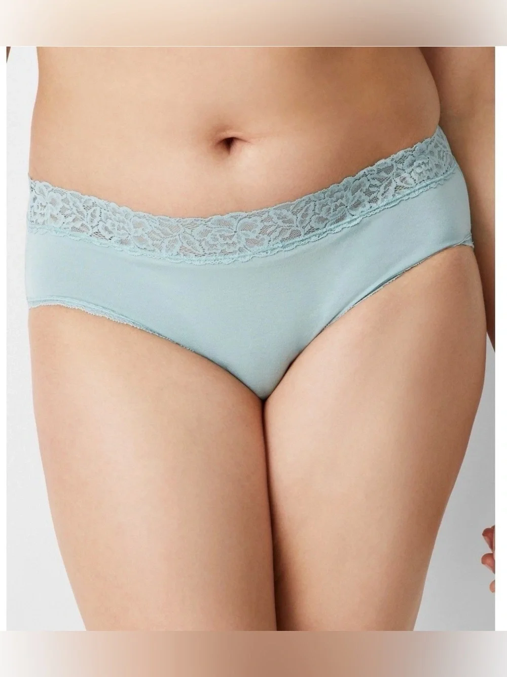 State of Day Intimates Women Lace Waist Panty Gray Mist Large Underwear NWT